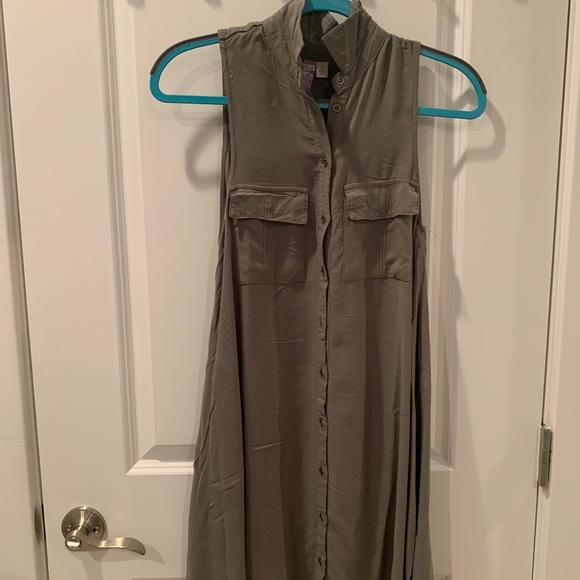 Green Alya Button Up Dress, Size Small - Picture 1 of 3